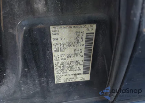 2015 Nissan Frontier Sv z USA, uszkodzony, nr VIN 1N6AD0ER8FN704486